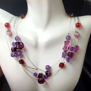 N3517 fairy floss  illusion necklace